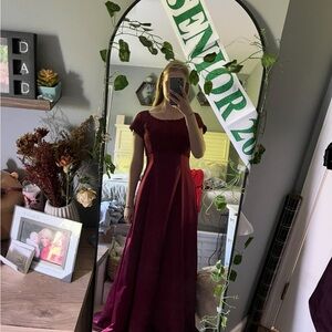 Michelangelo Deep Red Prom Dress